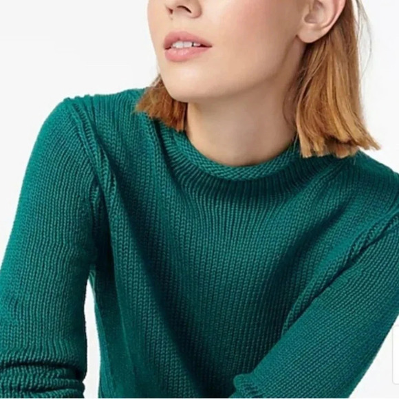 J. Crew Always Roll Neck 1988 Knit Cotton Pullover Sweater Spicy Jade Green XS - Picture 1 of 9